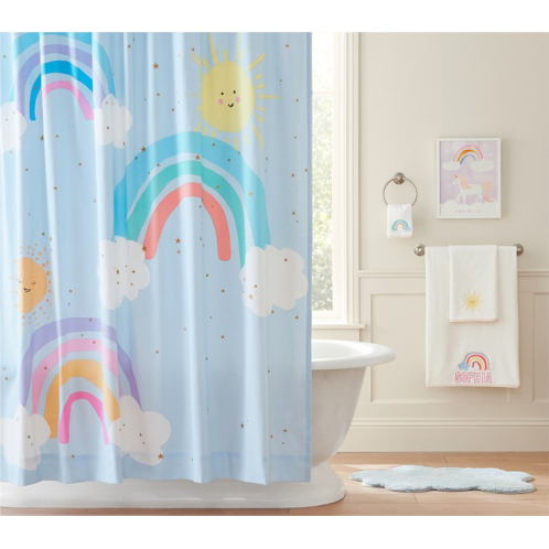 Potterybarn Rainbow Cloud Bath Set - Towels, Shower Curtain, Bath Mat