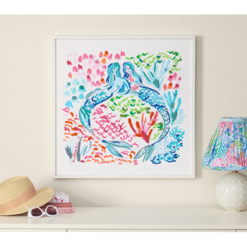 Potterybarn Lilly Pulitzer Embroidered Mermaid Art