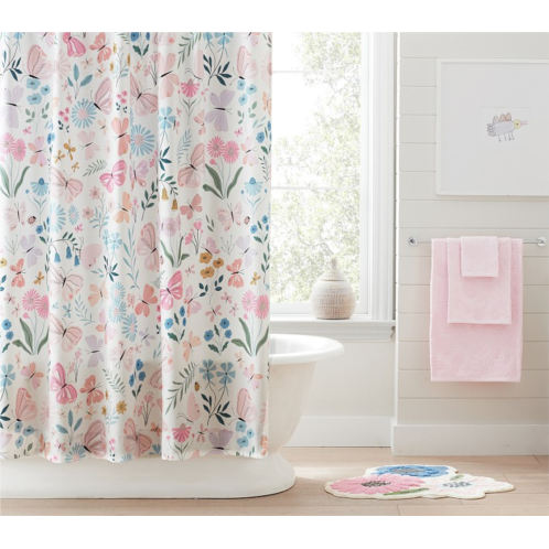 Potterybarn Floral Jacquard Bath Collection Set - Towels, Shower Curtain, Bath Mat