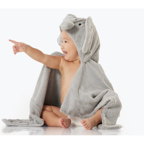 Potterybarn Faux Fur Elephant Baby Hooded Towel