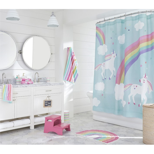 Potterybarn Unicorn Bath Set - Towels, Shower Curtain, Bath Mat