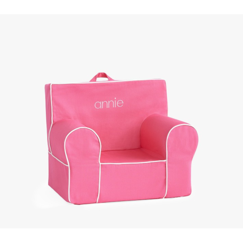 Potterybarn My First Anywhere Chair, Bright Pink with White Piping