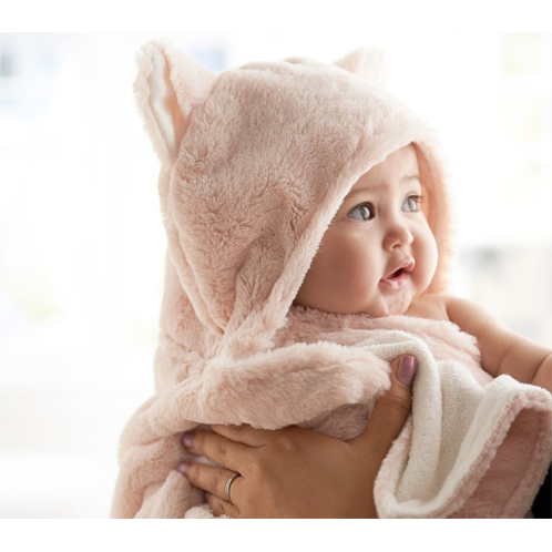 Potterybarn Nursery Fur Kitty Baby Hooded Towels