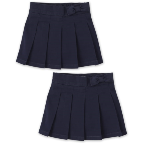 Childrensplace Toddler Girls Uniform Bow Pleated Skort 2-Pack