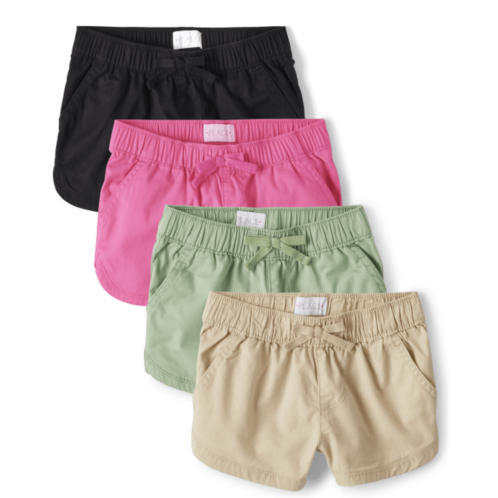 Childrensplace Girls Twill Pull On Shorts 4-Pack