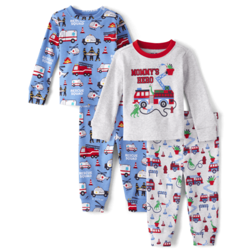 Childrensplace Baby And Toddler Boys Fire Truck Snug Fit Cotton Pajamas 2-Pack