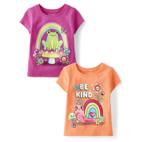 Childrensplace Baby And Toddler Girls Kindness Graphic Tee 2-Pack
