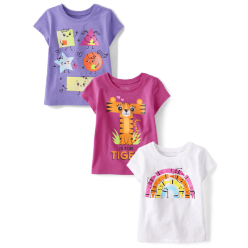 Childrensplace Baby And Toddler Girls Education Graphic Tee 3-Pack