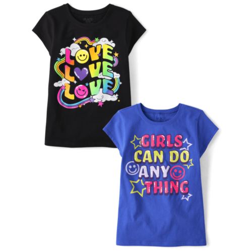 Childrensplace Girls Positivity Graphic Tee 2-Pack