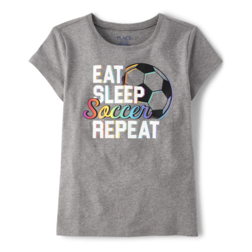 Childrensplace Girls Soccer Repeat Graphic Tee
