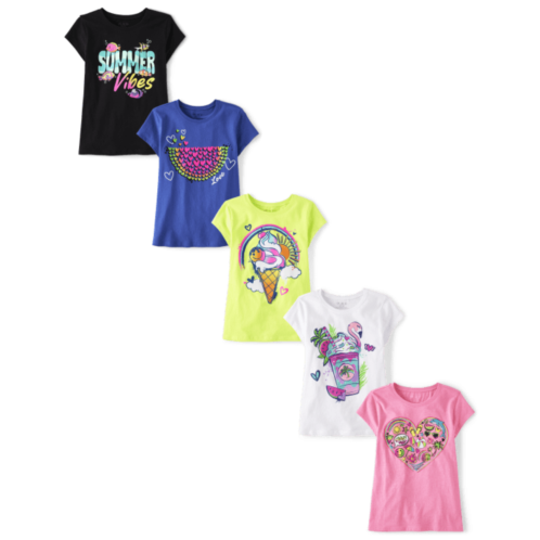 Childrensplace Girls Summer Food Graphic Tee 5-Pack