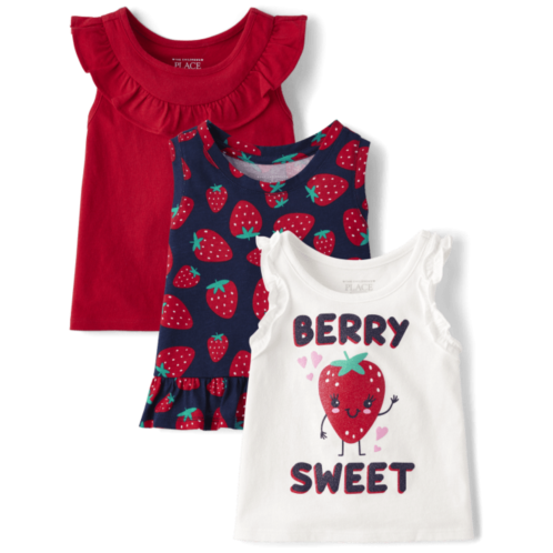 Childrensplace Toddler Girls Strawberry Tank Top 3-Pack