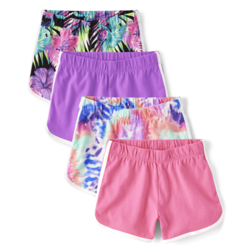 Childrensplace Girls Tie Dye Dolphin Shorts 4-Pack