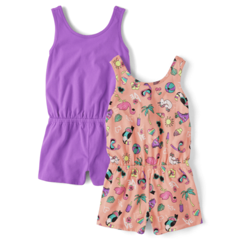 Childrensplace Girls Vacation Romper 2-Pack