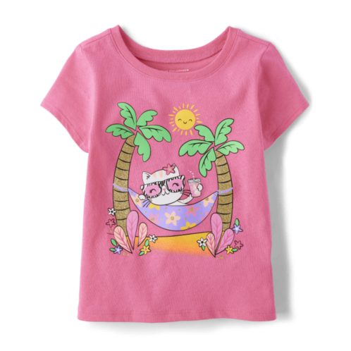 Childrensplace Baby And Toddler Girls Cat Hammock Graphic Tee
