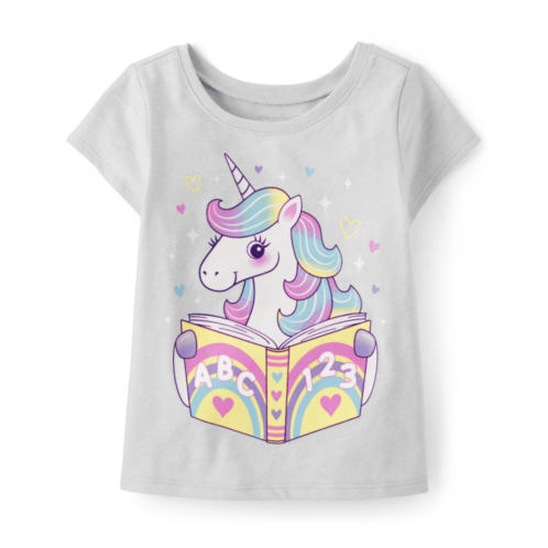 Childrensplace Baby And Toddler Girls Reading Unicorn Graphic Tee