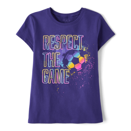 Childrensplace Girls Soccer Respect The Game Graphic Tee