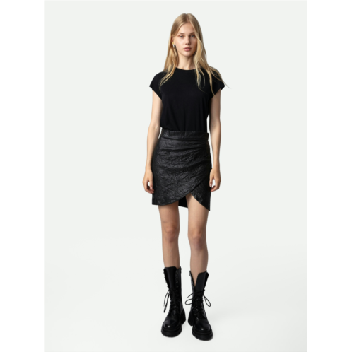 ZADIG&VOLTAIRE Julipe Crinkled Leather Skirt