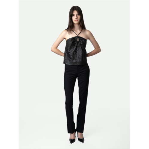 ZADIG&VOLTAIRE Cidonie Crinkled Leather Top