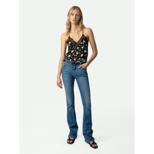 ZADIG&VOLTAIRE Christy Soft Crinkle Roses Camisole