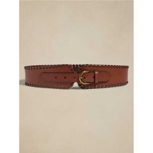 bananarepublic Leather Corset Whipstitch Belt