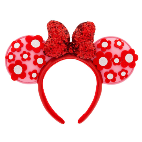 Disney Minnie Mouse Ear Headband with Sequined Bow for Adults Flower