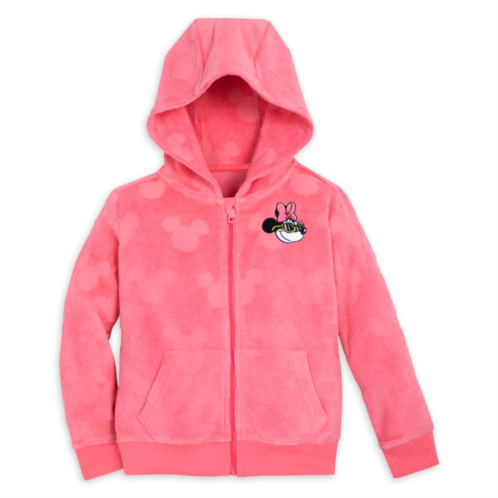 Disney Mickey and Minnie Mouse Burnout Zip Hoodie for Girls