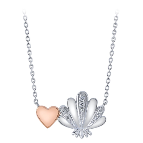 Disney The Little Mermaid Heart and Shell Diamond Necklace
