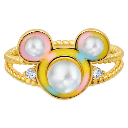 Disney Mickey Mouse Icon Shell Pearl Ring by CRISLU Gold