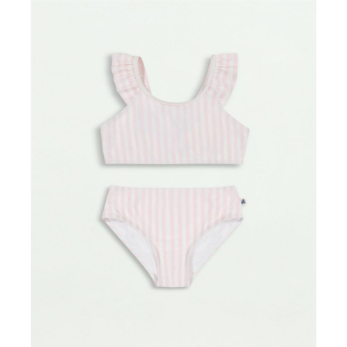 Brooksbrothers Girls Two Piece Ruffle Strap Bathing Suit