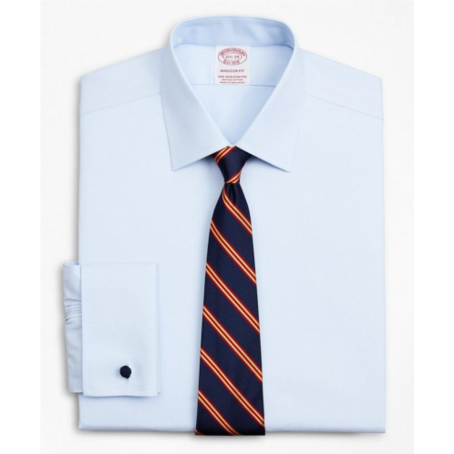 Brooksbrothers Stretch Madison Relaxed-Fit Dress Shirt, Non-Iron Pinpoint Ainsley Collar French Cuff