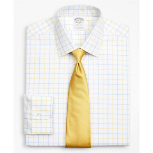 Brooksbrothers Stretch Soho Extra-Slim-Fit Dress Shirt, Non-Iron Poplin Ainsley Collar Double-Grid Check
