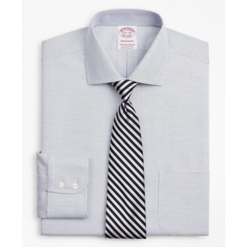 Brooksbrothers Stretch Madison Relaxed-Fit Dress Shirt, Non-Iron Twill English Collar Micro-Check