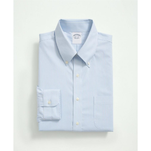 Brooksbrothers Stretch Supima Cotton Non-Iron Pinpoint Oxford Button-Down Collar, Candy Stripe Dress Shirt