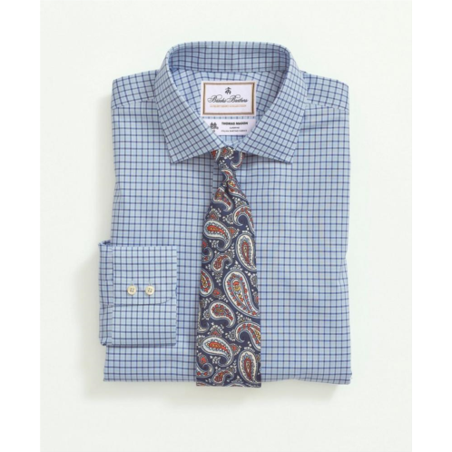 Brooks Brothers X Thomas Mason Cotton Poplin English Collar, Check Dress Shirt