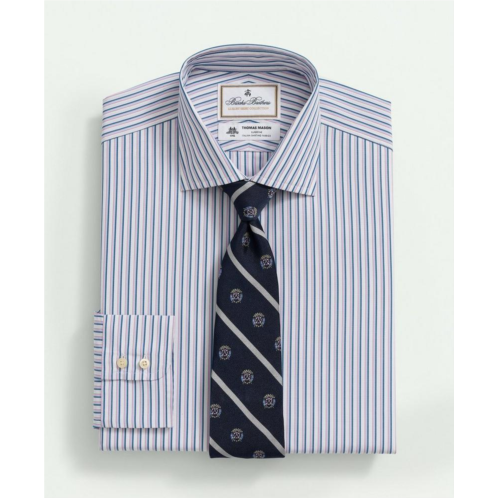 Brooks Brothers X Thomas Mason Cotton Poplin English Collar, Multi Striped Dress Shirt
