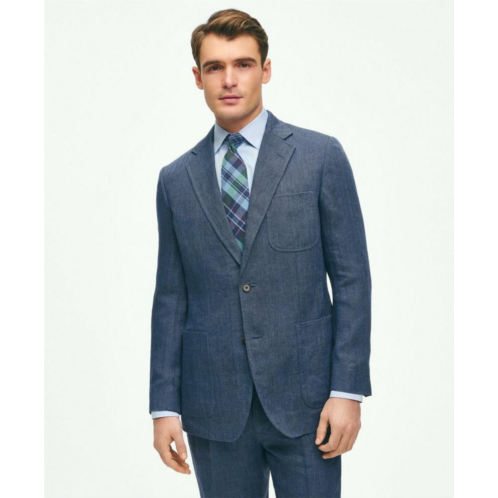 Brooksbrothers Slim Fit Linen-Blend Herringbone Suit Jacket
