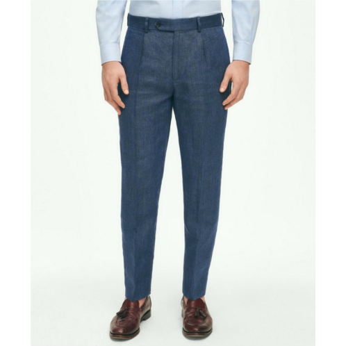 Brooksbrothers Slim Fit Linen-Blend Herringbone Suit Pants