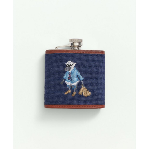 Brooksbrothers Smathers & Branson Stainless Steel Needlepoint Flask