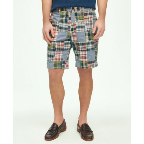 Brooksbrothers 9 Cotton Madras Chambray Patchwork Shorts