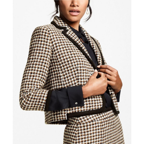 Brooksbrothers Petite Checked Tweed Cropped Jacket