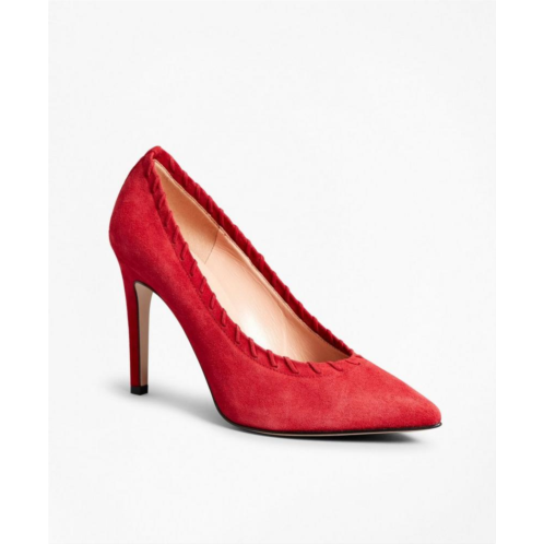 Brooksbrothers Suede Whip-Stitch Point-Toe Pumps