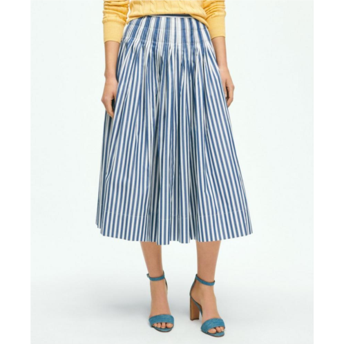 Brooksbrothers Striped A-Line Skirt In Cotton