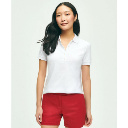 Brooksbrothers Cotton Blend Scalloped Pique Polo Shirt