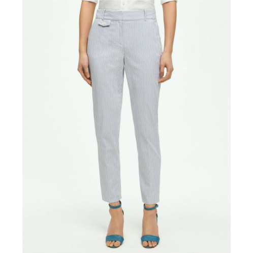 Brooksbrothers Classic Striped Seersucker Pants in Cotton Blend