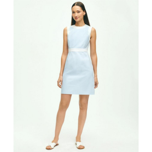 Brooksbrothers Stretch Cotton Pinpoint Oxford Colorblock Dress