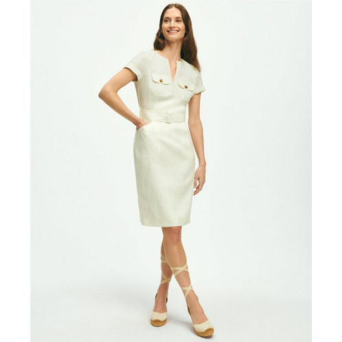 Brooksbrothers Utility Belted Sheath Dress In Linen