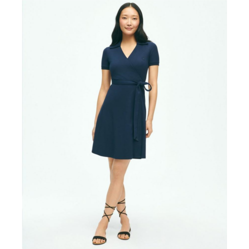 Brooksbrothers Polo Wrap Dress in Pique Cotton Modal Blend