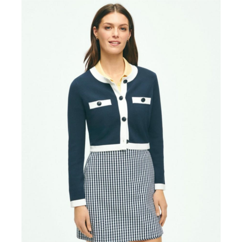 Brooksbrothers Lady Cardigan With Contrast Tipping