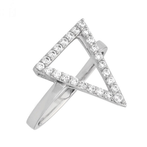 Sole Du Soleil Lupine Collection Womens 18k WG Plated Triangle Fashion Ring Size 6